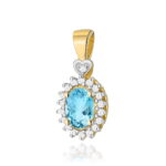 Pandantiv Aur 14K cu Topaz 0.50ct si Diamante