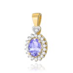 Pandantiv Aur 14K cu Tanzanit 0.40ct si Diamante
