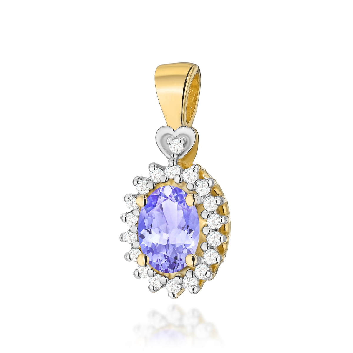 Z312-Z-585-TA0.40_1.jpg Pandantiv Aur 14K cu Tanzanit 0.40ct si Diamante - Imagine 1
