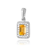 Pandantiv Aur 14K Citrin 0.60 ct si Diamante 0.10 ct - Imagine 2