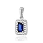 Pandantiv Aur 14K cu Safir 0.60 ct si Diamante 0.10 ct - Imagine 3