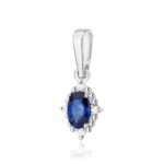 Pandantiv Aur 14K cu Safir 0.30 ct si Diamante - Imagine 6