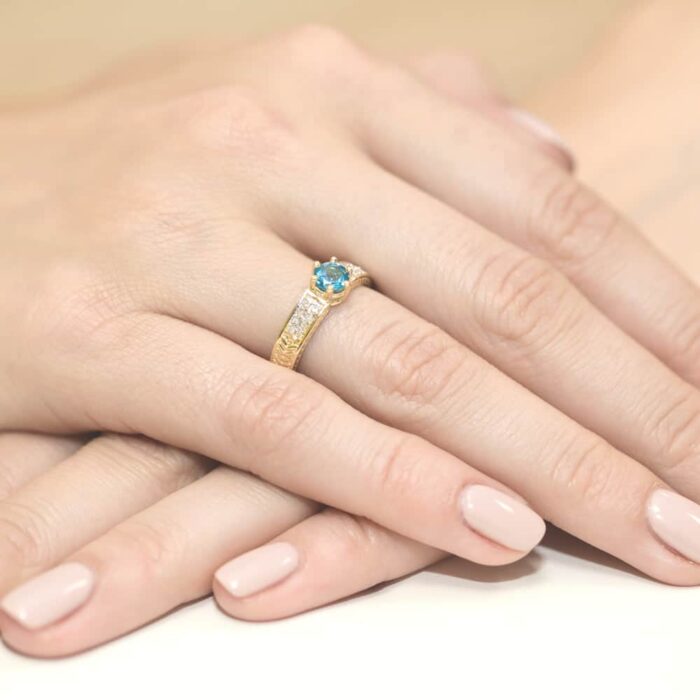 Inel Aur 14K cu Topaz 0.50 ct - Imagine 4
