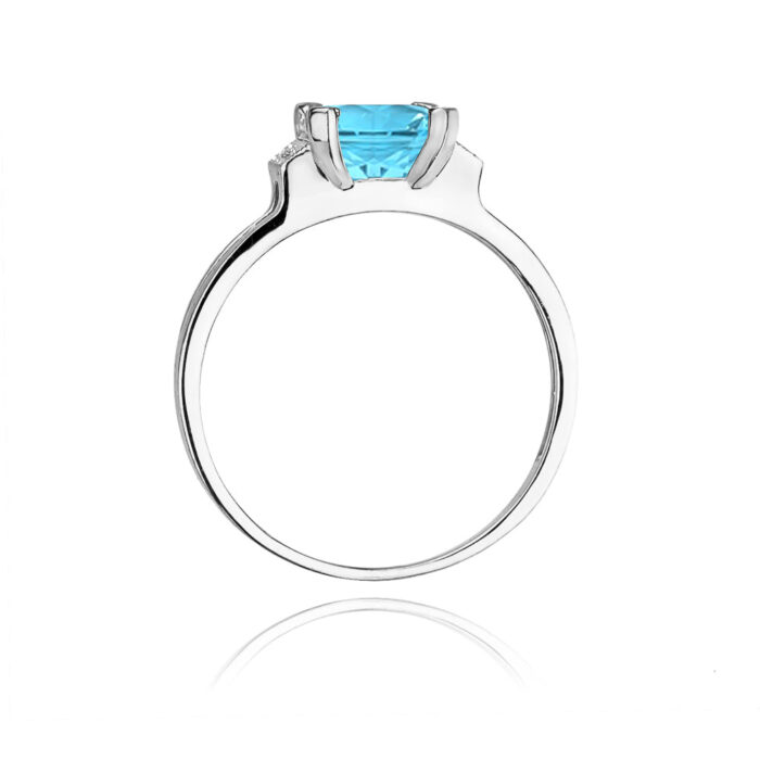 Inel Aur 14K cu Topaz 1.40 ct si Diamante 0.03 ct - Imagine 7