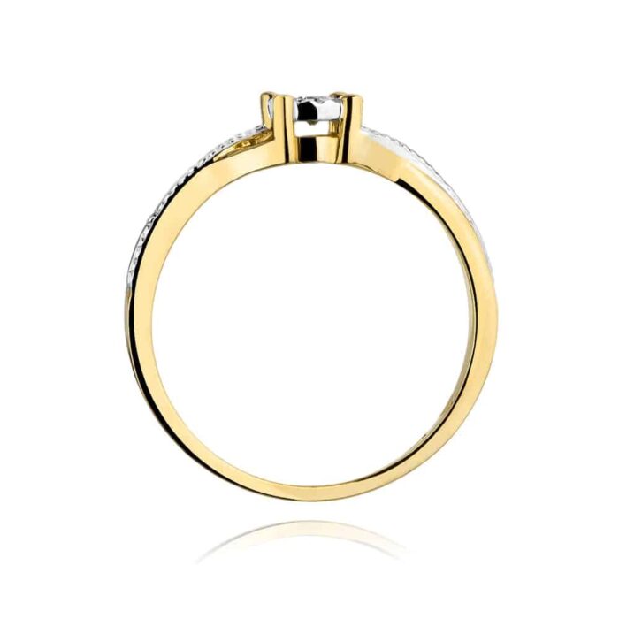 Inel Aur 14k cu Diamant 0.08 ct - Imagine 3