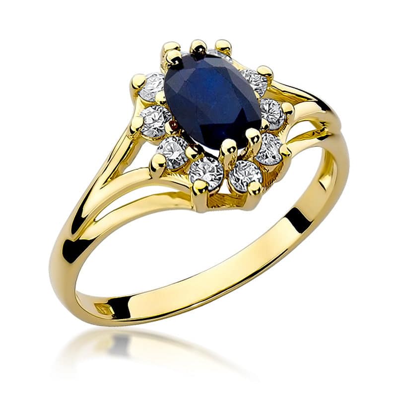 c65da754785f18d3b59e59e7d2cf540b.jpg Inel Aur 14k cu Safir 0.90 ct si Diamante - Imagine 1