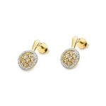 Cercei Aur 14K cu Diamante Maro 0.70 ct si Diamant Alb 0.17 ct - Imagine 2
