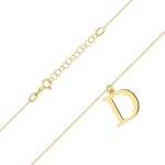 Colier cu pandantiv litera D din Aur 14K cu Diamant Natural 0.005 ct - Imagine 2