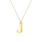 Colier cu pandantiv litera J din Aur 14K cu Diamant Natural 0.005 ct