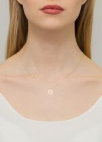Colier Glob Pamantesc Aur 14k cu Diamante 0.005 ct - Imagine 3