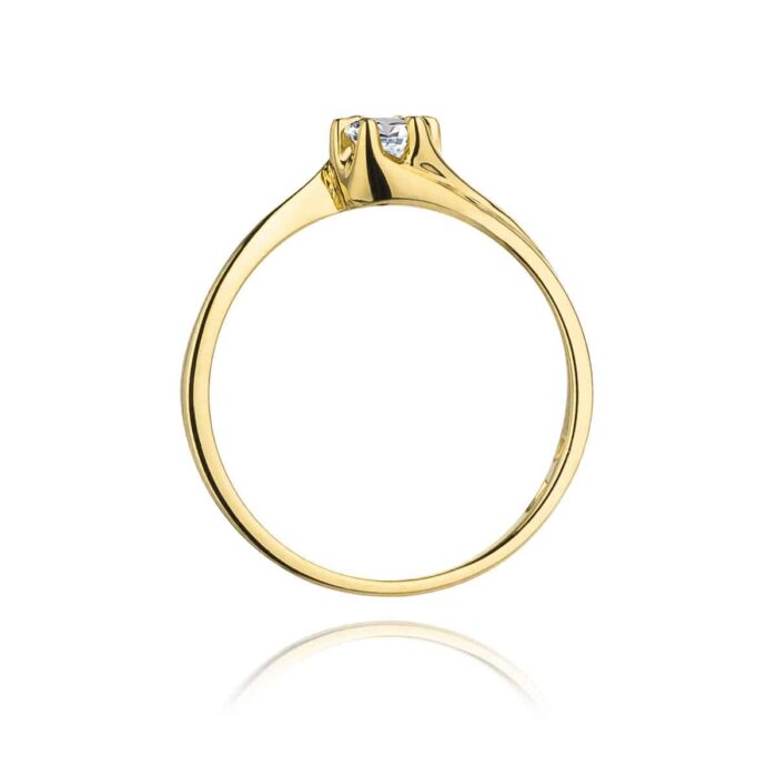 Inel Aur 14K cu Diamant 0.10 ct - Imagine 3