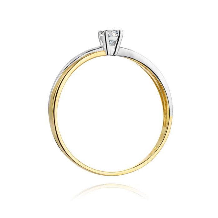 Inel Aur 14K cu Diamant 0.10 ct - Imagine 3