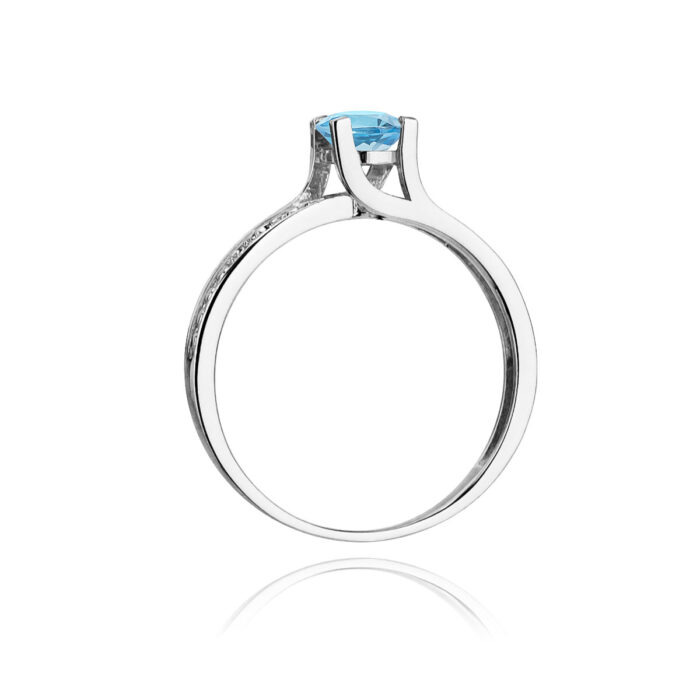 Inel Aur 14K cu Topaz 0.50 ct si Diamante 0.03 ct - Imagine 7