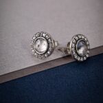 Cercei rotunzi din argint cu cristale C576