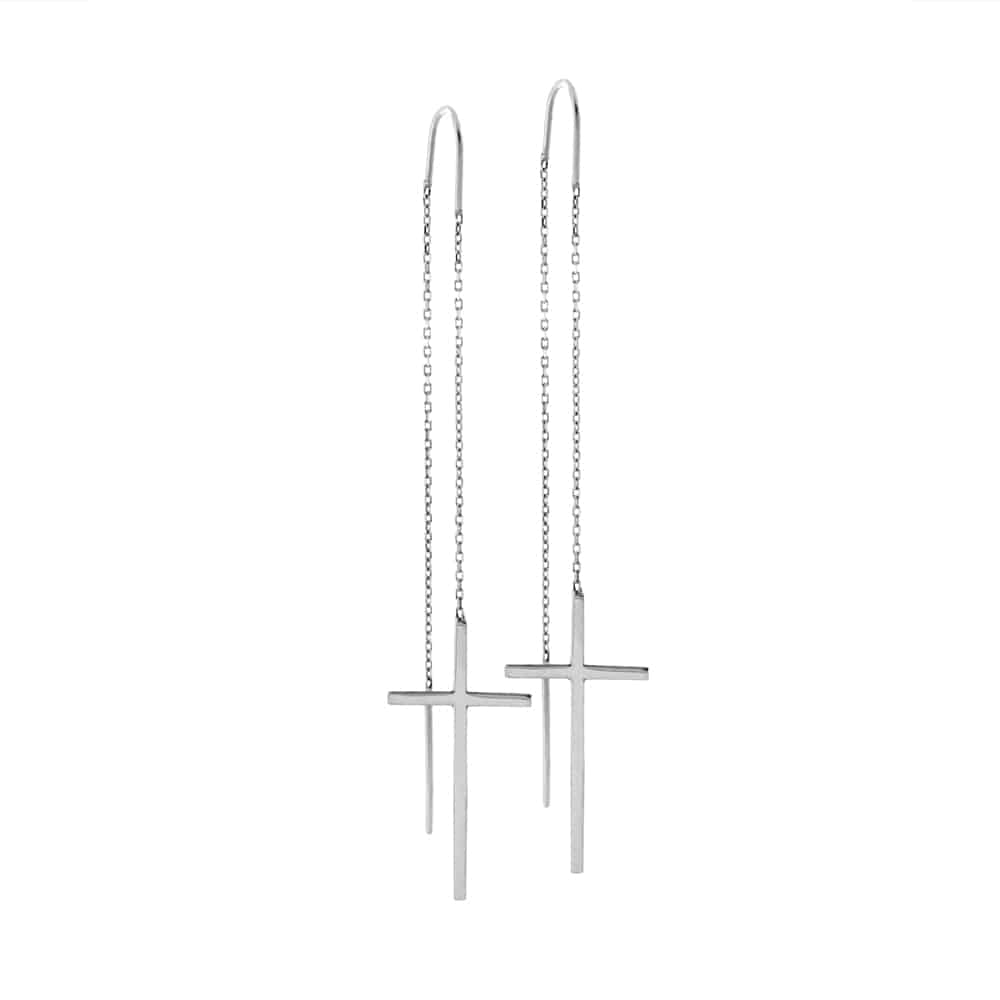 elegance-shop-bijuterie-iasi-cercei-lant-aur-alb-cruciulite-3.jpg Cercei lanț din aur alb cu cruciulițe C576 - Imagine 1