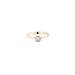 Inel solitaire din aur galben cu diamant 0.14 ct  I0220 - Imagine 2