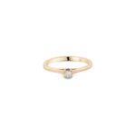 Inel solitaire din aur galben cu diamant 0.10ct  I0219 - Imagine 2