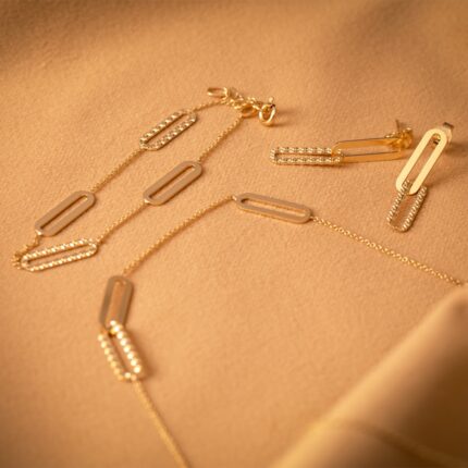 Set din aur: colier si cercei  S97