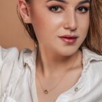 Set din aur galben lănțișor cu pandantiv și cercei inimioare S115 - Imagine 2