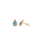 Set din aur cercei și pandantiv cu blue london topaz S124 - Imagine 3