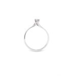 Inel solitaire din aur alb cu diamant 0.10ct , model răsucit I0216 - Imagine 3