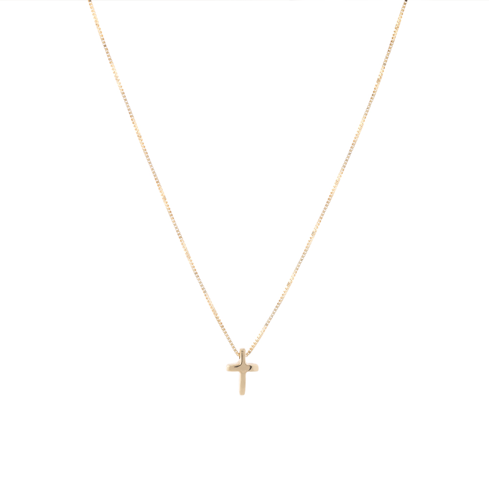 elegance-shop-bijuterii-iasi-lant-aur-cruciulita-mica-3.jpg Lănțișor cruciuliţă din aur galben L0030 - Imagine 1