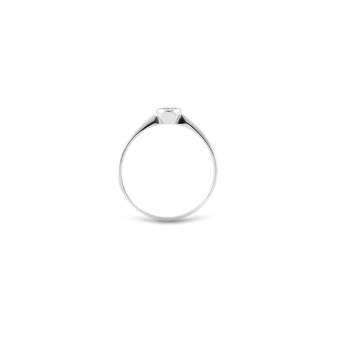 Inel solitaire din aur alb cu diamant 0.14ct I0215 - Imagine 3