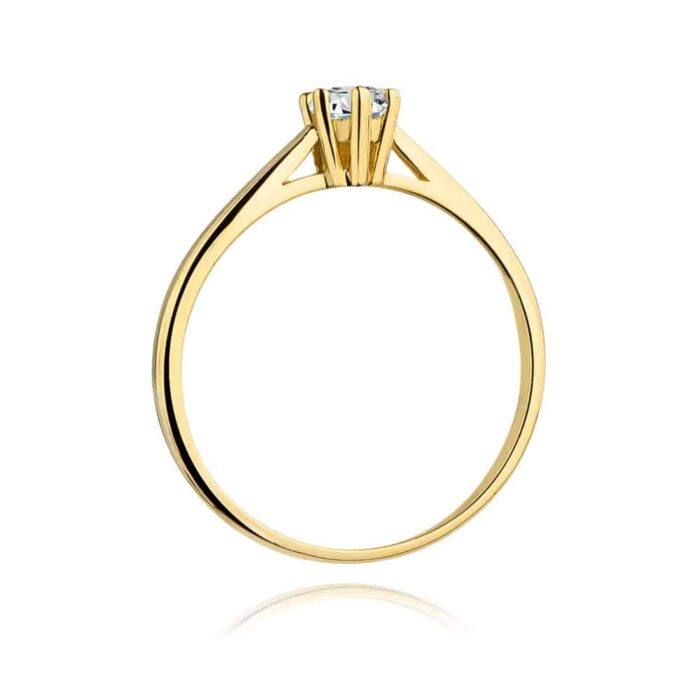 Inel Aur 14K cu Diamant 0.15 ct - Imagine 3