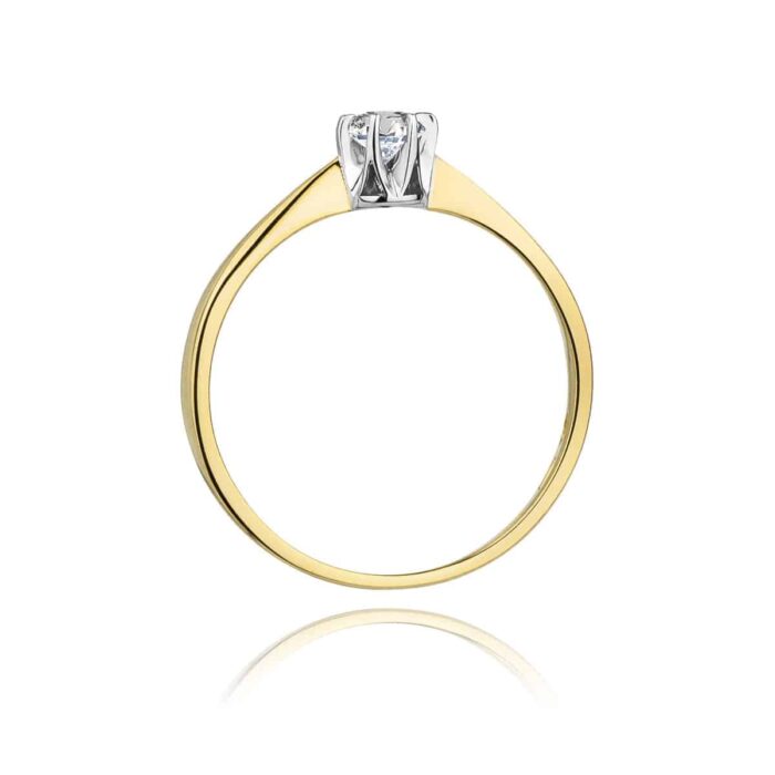 Inel Aur 14K cu Diamant 0.10 ct - Imagine 3