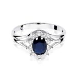 Inel Aur 14k cu Safir 0.90 ct si Diamante - Imagine 6