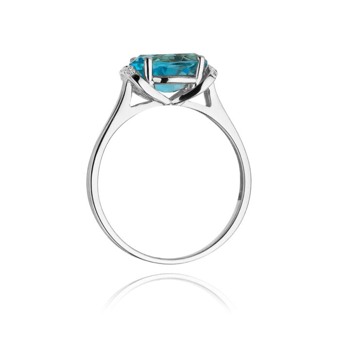 Inel Aur 14K cu Topaz 1.70 ct si Diamante 0.04 ct - Imagine 7