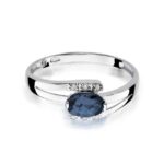 Inel Aur 14K cu Safir 0.70 ct si Diamante 0.05 ct - Imagine 5