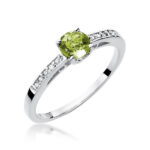 Inel Aur 14K  cu Peridot 0.60 ct si Diamante laterale 0.05 ct - Imagine 4
