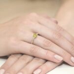 Inel Aur 14K  cu Peridot 0.60 ct si Diamante laterale 0.05 ct - Imagine 7