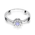 Inel Aur 14k cu Ametist 0.10 ct si Diamante Laterale de 0.116 ct - Imagine 5