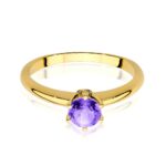 Inel Aur 14K cu Ametist 0.50 ct si Diamante 0.04 ct - Imagine 2