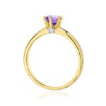 Inel Aur 14K cu Ametist 0.50 ct si Diamante 0.04 ct - Imagine 3