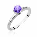 Inel Aur 14K cu Ametist 0.50 ct si Diamante 0.04 ct - Imagine 4