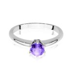 Inel Aur 14K cu Ametist 0.50 ct si Diamante 0.04 ct - Imagine 5