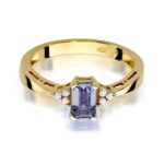 Inel Aur 14K cu Ametist 0.50 ct si Diamante 0.03 ct - Imagine 2