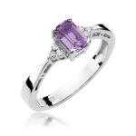Inel Aur 14K cu Ametist 0.50 ct si Diamante 0.03 ct - Imagine 5