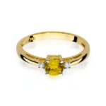 Inel Aur 14K cu Citrin 0.50 ct si Diamante 0.03 ct - Imagine 2