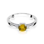 Inel Aur 14K cu Citrin 0.50 ct si Diamante 0.03 ct - Imagine 5