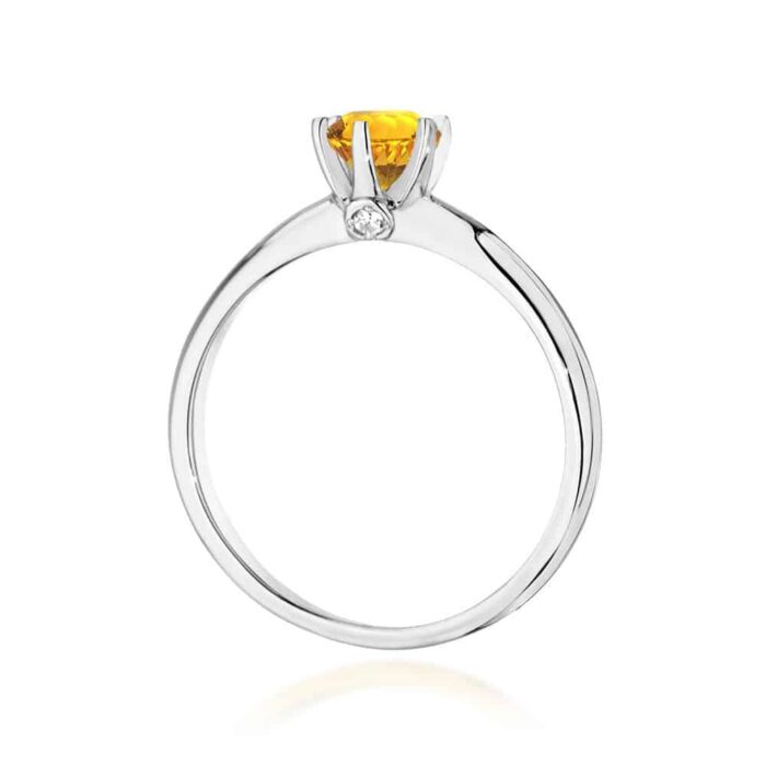 Inel Aur 14K cu Citrin 0.50 ct si Diamante 0.04 ct - Imagine 6
