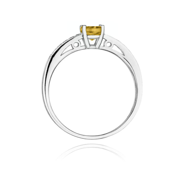 Inel Aur 14K cu Citrin 0.50 ct si Diamante 0.05 ct - Imagine 6