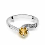 Inel Aur 14K cu Citrin 0.60 ct si Diamante 0.05 ct - Imagine 5