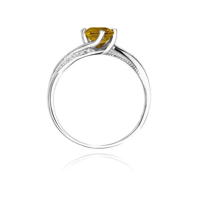 Inel Aur 14K cu Citrin 0.60 ct si Diamante 0.05 ct - Imagine 6
