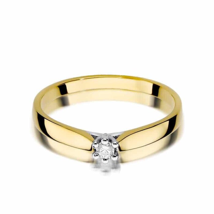 Inel Aur 14K cu Diamant 0.04 ct - Imagine 2