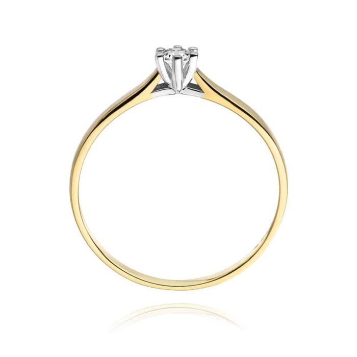 Inel Aur 14K cu Diamant 0.04 ct - Imagine 3