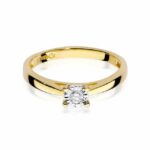 Inel Aur 14k cu Diamant 0.08 ct - Imagine 2
